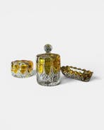 Art Nouveau Toiletset (3) - Val Saint Lambert - Kristal -