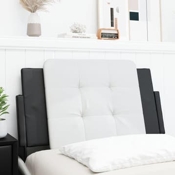 vidaXL Hoofdbordkussen Zadar 80 cm kunstleer wit en zwart, Verzenden, Nieuw, Wit, Overige materialen