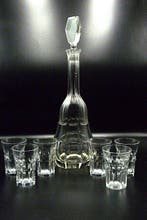 Moser & Söhne (attributed) - Drinkservies voor 6 (7) -, Antiek en Kunst, Antiek | Glas en Kristal