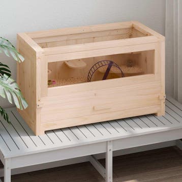 vidaXL Hamsterkooi 60x30x35 cm massief vurenhout, Dieren en Toebehoren, Verzenden, Nieuw