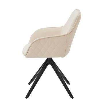 Eetkamerstoel / Draaistoel / Kuipstoel Clyde - Beige - Metal, Verzenden, Nieuw