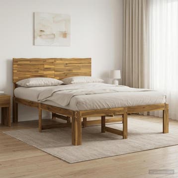 vidaXL Tweepersoonsbed met hoofdeinde ROSTOCK Wit 120 x 190, Huis en Inrichting, Verzenden, Wit, Nieuw, Twijfelaar