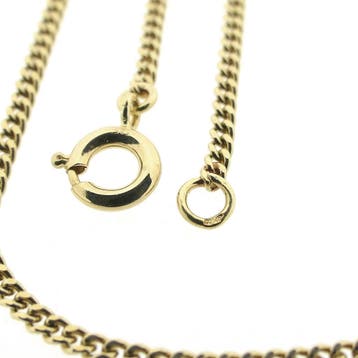 Gouden gourmetschakel ketting, Ophalen of Verzenden, Gebruikt, Overige kleuren, Goud