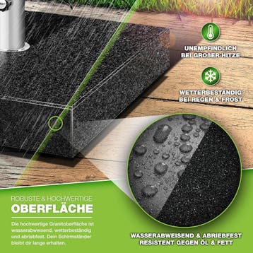 tillvex® Graniet Parasolstandaard met roestvrijstalen buis,, Tuin en Terras, Verzenden, Zo goed als nieuw