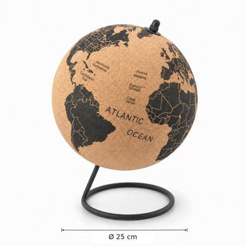 Grote kurk wereldbol - globe - diameter 25 cm., Ophalen of Verzenden, Nieuw