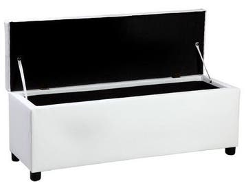 Opbergbank Bukit 118x37x43 cm met opbergruimte wit [en.casa], Huis en Inrichting, Verzenden, Nieuw