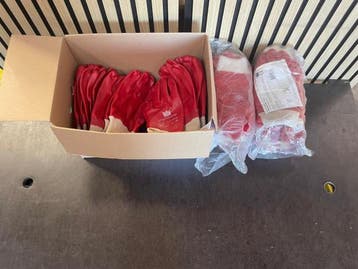Veiling - Partij ChemBarrier Rode PVC Werkhandschoenen Maat, Nieuw