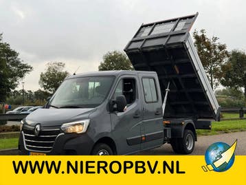 Renault Master 2.3DCI Dubbelcabine 6Pers Kipper Airco Navi 1, Gebruikt, Euro 6, Renault, Zilver of Grijs