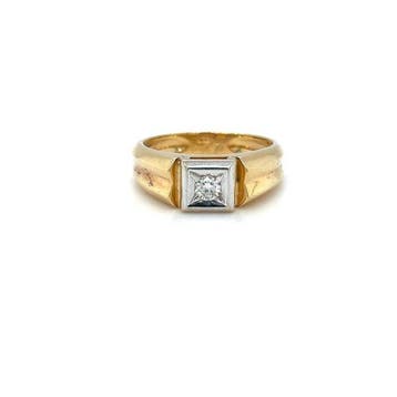 Ring - 18 karaat Geel goud, Witgoud - 0.27ct. tw. Diamant, Nieuw