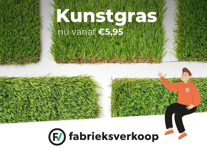 Goedkoop Kunstgras | Restpartijen €5,95 p/m² | Direct, Tuin en Terras, Gras en Kunstgras, 20 m² of meer, Nieuw, Kunstgras, Ophalen