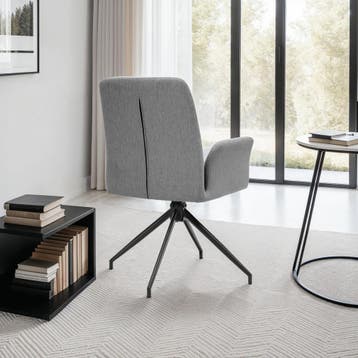 Draaibare fauteuil Daya, gestoffeerd - antraciet, Set van 2, Verzenden, Nieuw