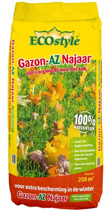 Ecostyle Gazon Kalk AZ Najaar 10 kg (250 m²), Verzenden