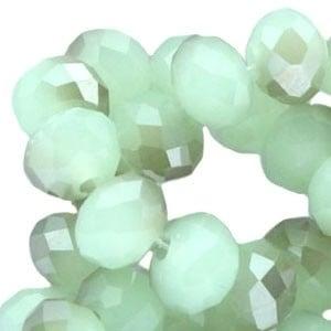 15 x Topfacet kralen 8x6 mm Chrysolite Diamond Greige Opal, Ophalen of Verzenden, Nieuw, Kraal