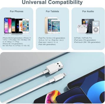 Lightning kabel – Geschikt voor iPhone iPad AirPods iPod –, Ophalen of Verzenden, Nieuw