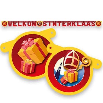 Letterslinger Welkom Sinterklaas - 210cm, Diversen, Sinterklaas, Verzenden, Nieuw