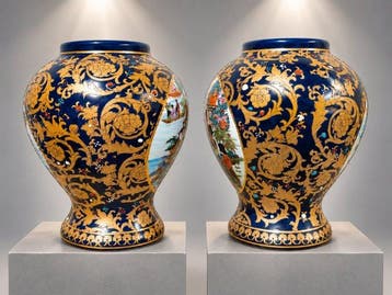 Beeld, decoratie vazen - 25 cm - Porselein
