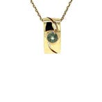 Gouden hanger met aquamarijn 14 krt, Sieraden, Tassen en Uiterlijk, Verzenden, Zo goed als nieuw, Goud