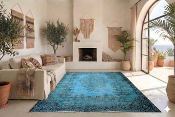 Blauwe vintage - Vloerkleed - 270 cm - 170 cm - met, Nieuw