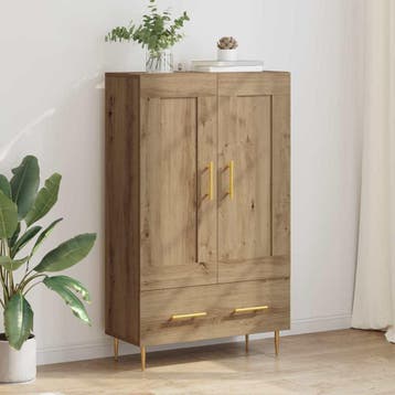 vidaXL Highboard Artisan Eiken 69,5 x 31 x 115 cm Bewerkt, Minder dan 50 cm, Verzenden, 100 tot 150 cm, Nieuw
