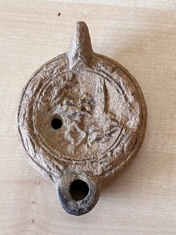 Oud-Romeins, Keizerrijk Terracotta Romeinse olielamp (Zonder