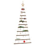 vidaXL Hangende kerstboom met topster 74x150 cm natuurlijke, Diversen, Kerst, Verzenden, Nieuw