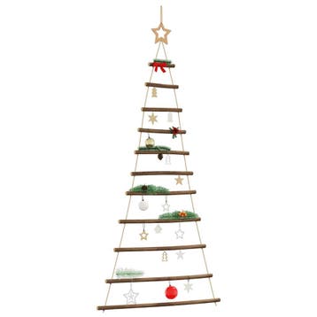 vidaXL Hangende kerstboom met topster 74x150 cm natuurlijke, Diversen, Kerst, Verzenden, Nieuw