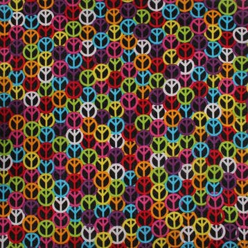 Haarband Bandana Zakdoek 55cm – Peace Print – Multicolor, Nieuw
