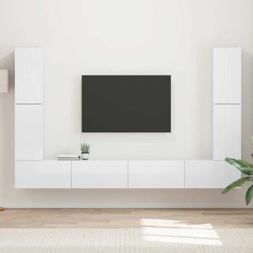 vidaXL Tv-meubelset 8 st 31 x 30 x 60 cm Hoogglans wit, Huis en Inrichting, Minder dan 50 cm, Verzenden, Nieuw, Minder dan 100 cm