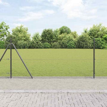 vidaXL gelast draadhek met betonnen voetstuk 10 x 1 m, Verzenden, Nieuw, IJzer