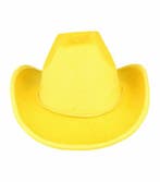 Cowboyhoed - Western Hoed - Velvet - One Size - Geel, Nieuw