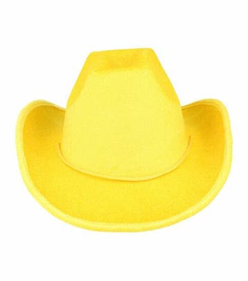 Cowboyhoed - Western Hoed - Velvet - One Size - Geel, Nieuw