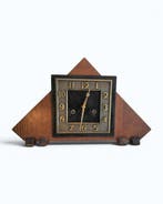 Amsterdamse School klok - Art Deco eiken-messing- Junghans, Antiek en Kunst