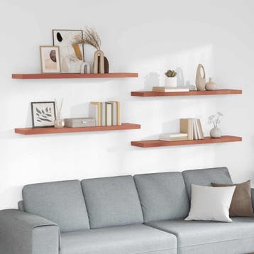 vidaXL Wandplank met opslag 4 pcs Rood 120 x 23,5 x 4 cm, Verzenden, Nieuw