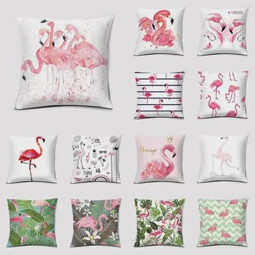 Vrolijke Flamingo Kussenhoes Vierkant - Decoratie voor Bank