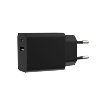 USB-A + USB-C Oplader Zwart 5V 3A, Ophalen of Verzenden, Nieuw