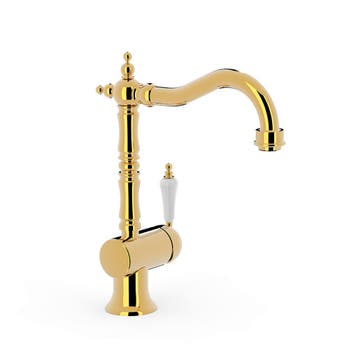 Wastafelmengkraan Tres Classic RVS 1 Hendel Goud, Nieuw, Ophalen of Verzenden, Minder dan 100 cm, Wasbak of Wastafel