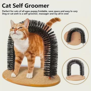 Zelfverzorgende Kattenborstel - Arched Groomer met Massager