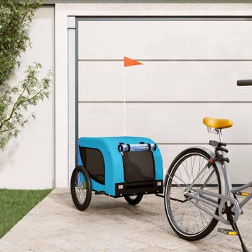 vidaXL Hondenfietstrailer oxford stof en ijzer blauw en, Verzenden, Nieuw