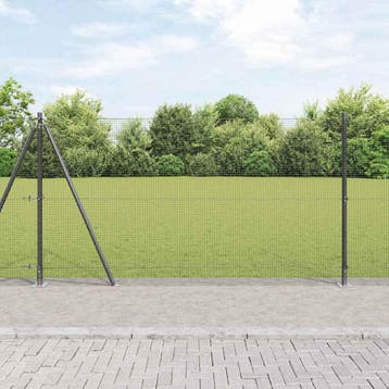 vidaXL gelast draadhek met betonnen voetstuk 10 x 1,2 m, Verzenden, Nieuw, IJzer