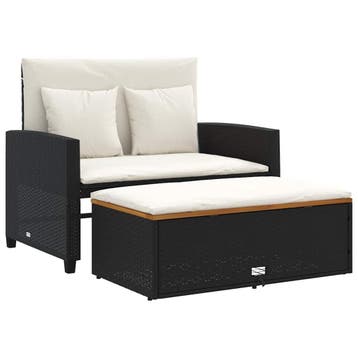Loungebank Tuin - Slaapbankfunctie - Tweedekansje | OP=OP, Ophalen of Verzenden, Zo goed als nieuw, Wicker