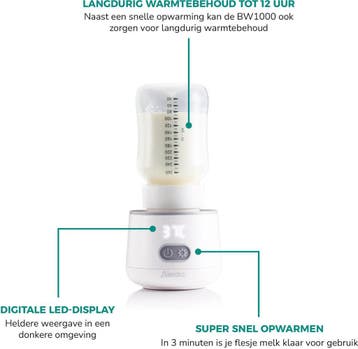 Flessenwarmer onderweg - Draagbare Flesverwarmer - Wit - Ale, Kinderen en Baby's, Verzenden, Zo goed als nieuw