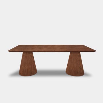 Tafel Rechthoekig Eikenhout  Kegelpoot  220x100, Nieuw