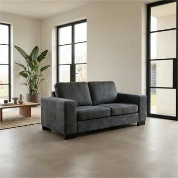 Leren bank Enjoy - 2 zits - Kenia Denim (blauw) - Poten, Huis en Inrichting, 150 tot 200 cm, Nieuw, Ophalen of Verzenden, Modern