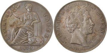 Duitsland taler, daalder Bayerns Treue 1830 Bayern Thun 5..., Postzegels en Munten, Verzenden