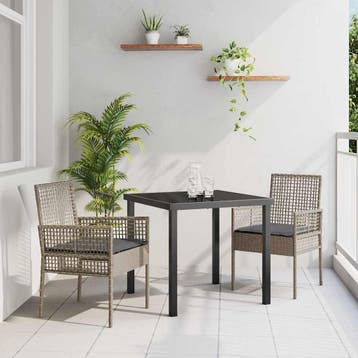 vidaXL Tuinstoel 2 st Grijs poly rattan, Verzenden, Nieuw, Rotan