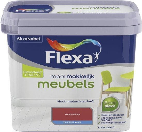 Flexa Mooi Makkelijk Meubels - Zijdeglans Mooi Rood 2.25L, Doe-het-zelf en Verbouw, Verf, Beits en Lak, Verf, Rood, Nieuw, Minder dan 5 liter