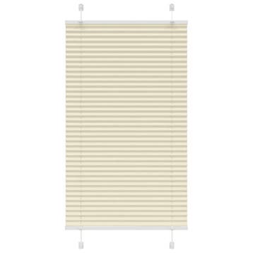 vidaXL Plissé rolgordijn 80x100 cm stofbreedte 79,4 cm, Verzenden, Nieuw, Crème