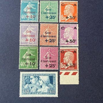 Frankrijk - Yvert 246/255 Caisse dAmortissement in, Gestempeld
