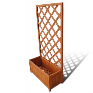 vidaXL Plantenbak met klimrek 70x30x135 cm, Verzenden, Nieuw, 60 tot 100 cm, 60 cm of meer