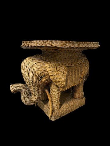 Bijzettafel - Rattan - Rotan wicker Olifant